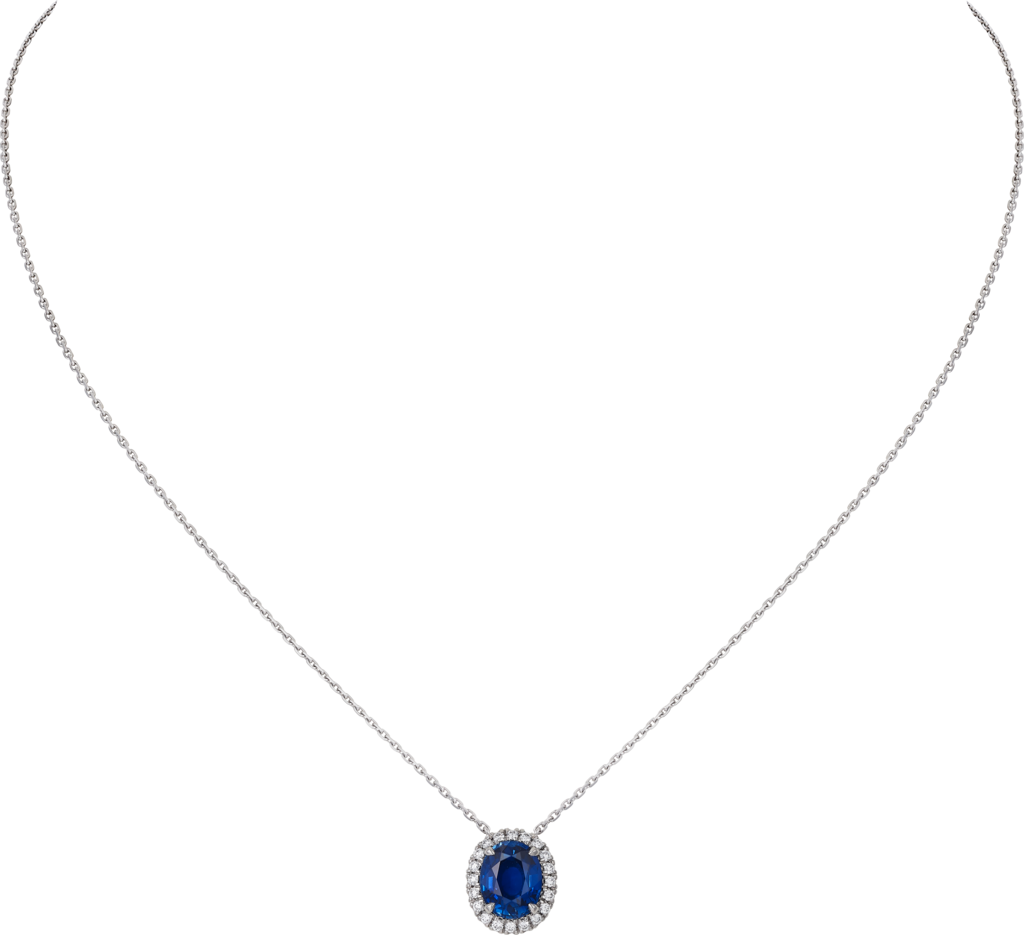 Cartier Destinée项链，镶嵌彩色宝石铂金，蓝宝石，钻石