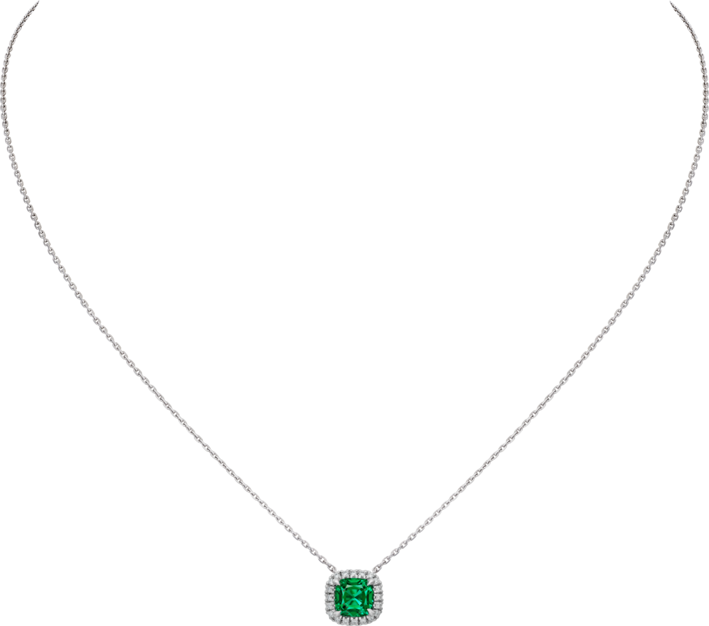 Cartier Destinée项链，镶嵌彩色宝石白金，祖母绿，钻石