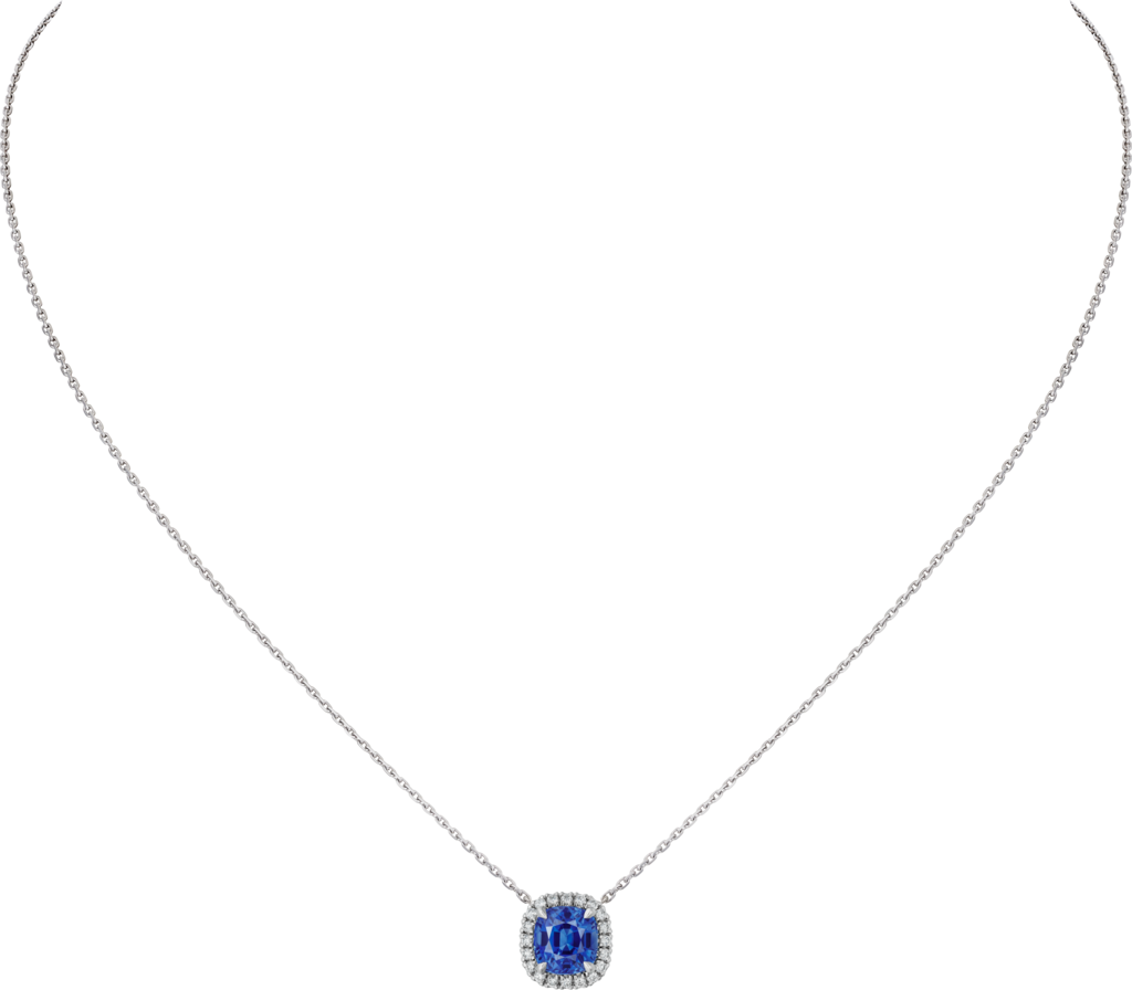 Cartier Destinée项链，镶嵌彩色宝石白金，蓝宝石，钻石。