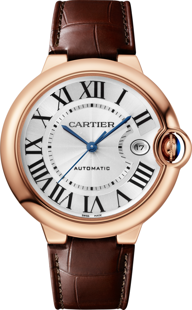 Ballon Bleu de Cartier watch40 mm, automatic movement, 18K rose gold, leather