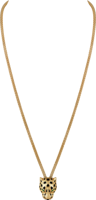 Panthère de Cartier卡地亚猎豹项链 黄金，亮漆，钻石，沙弗莱石榴石，缟玛瑙