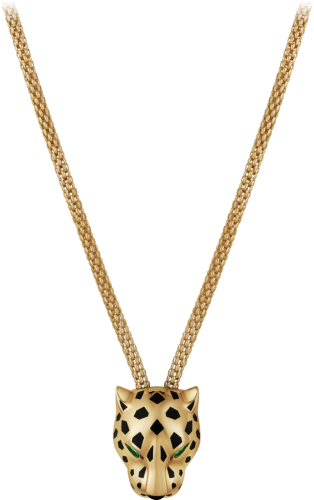 Panthère de Cartier卡地亚猎豹项链 黄金，亮漆，钻石，沙弗莱石榴石，缟玛瑙
