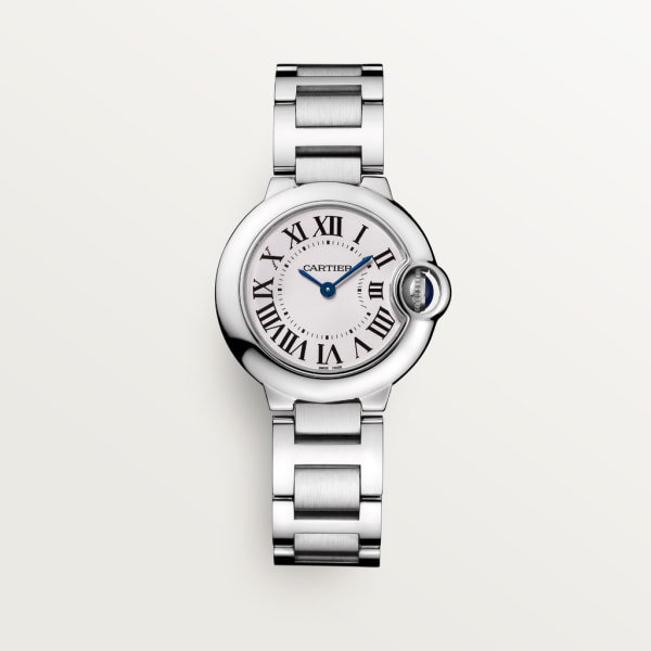 Ballon Bleu de Cartier watch 28mm, quartz movement, steel