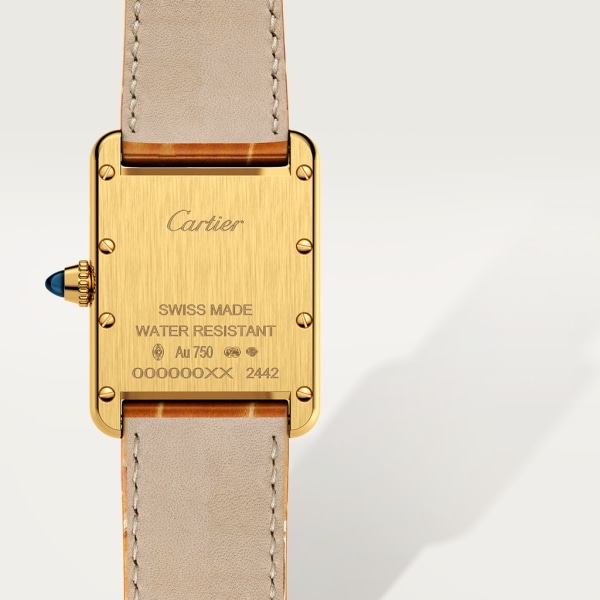 Tank Louis Cartier腕表 小号表款，石英机芯，18K黄金，皮表带