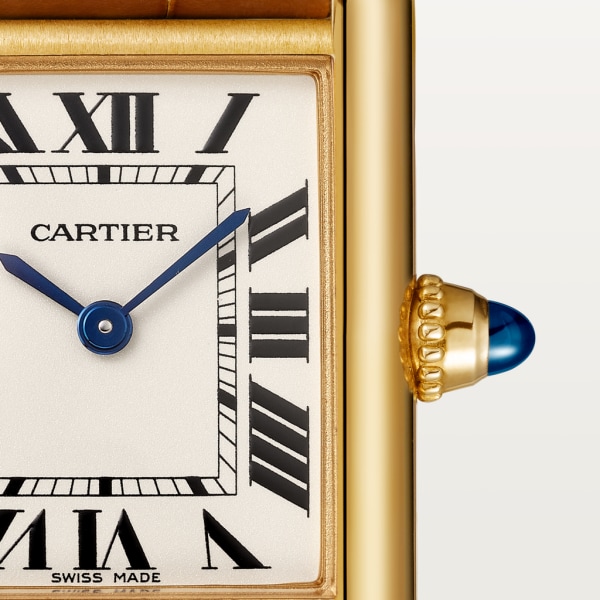 Tank Louis Cartier腕表 小号表款，石英机芯，18K黄金，皮表带
