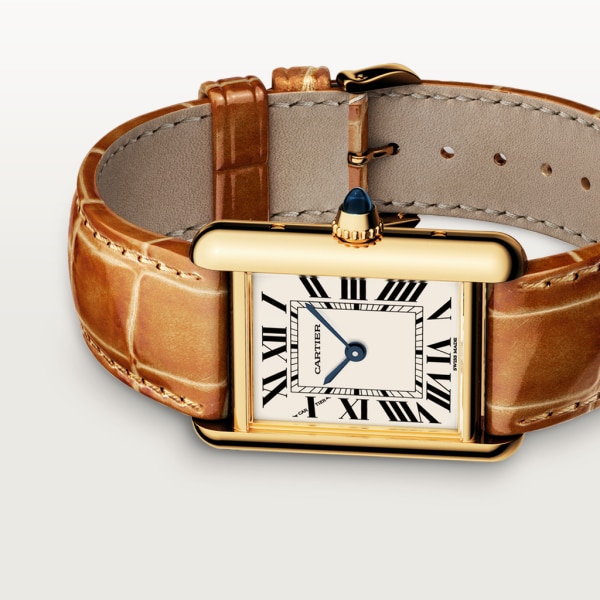 CRW1529856 - Tank Louis Cartier watch - Small model, quartz movement,  yellow gold, leather - Cartier