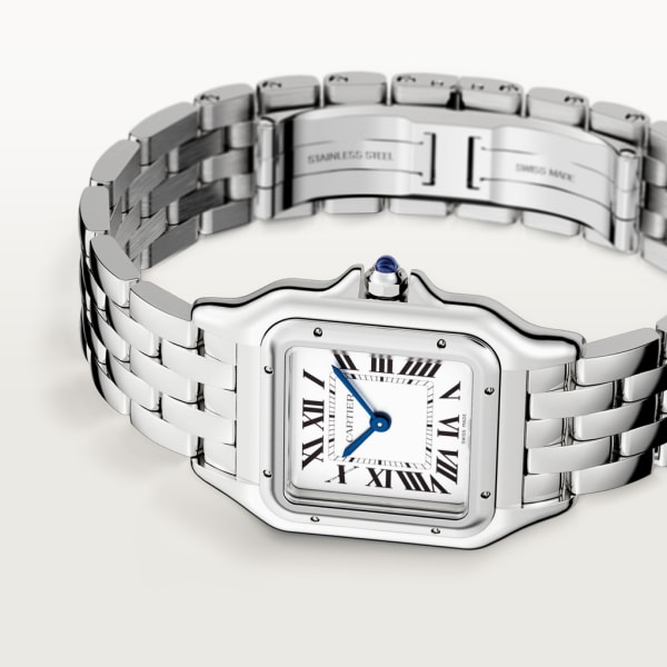 Panthère de Cartier watch Medium model, quartz movement, steel