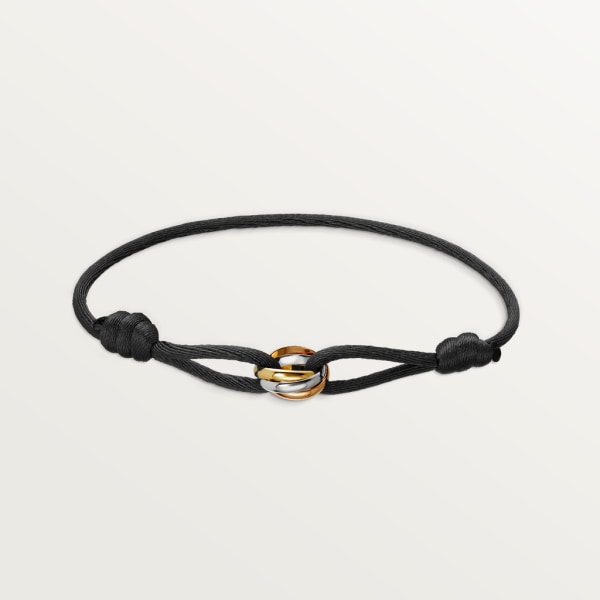 Nylon Thread With Silver Double Hoop Indah Bracelet (Black