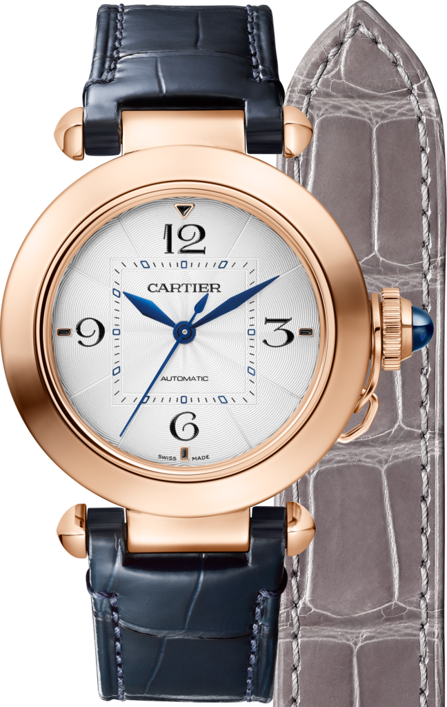 Pasha de Cartier watch35 mm, automatic movement, rose gold, 2 interchangeable leather straps