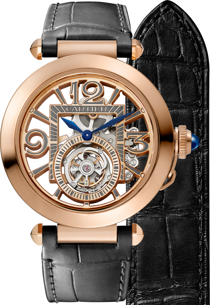 Pasha de Cartier watch41 mm, hand-wound mechanical movement, rose gold, 2 interchangeable leather straps