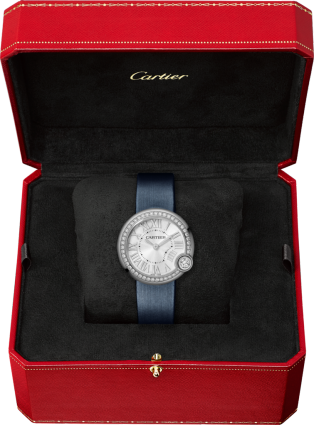 Ballon Blanc de Cartier腕表 30毫米表款，精钢，钻石，皮表带