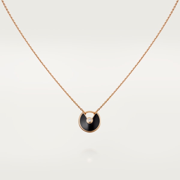 Amulette de Cartier necklace, XS model Rose gold, onyx, diamonds