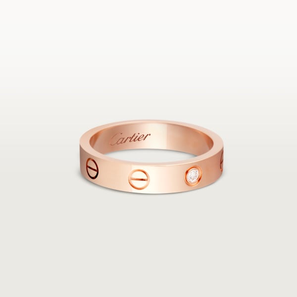 Love wedding band, 1 diamond Rose gold, diamond