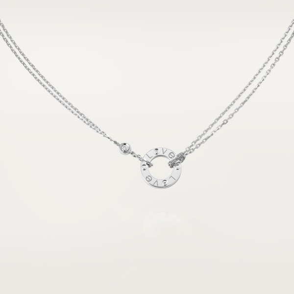 Love necklace, 2 diamonds White gold, diamonds