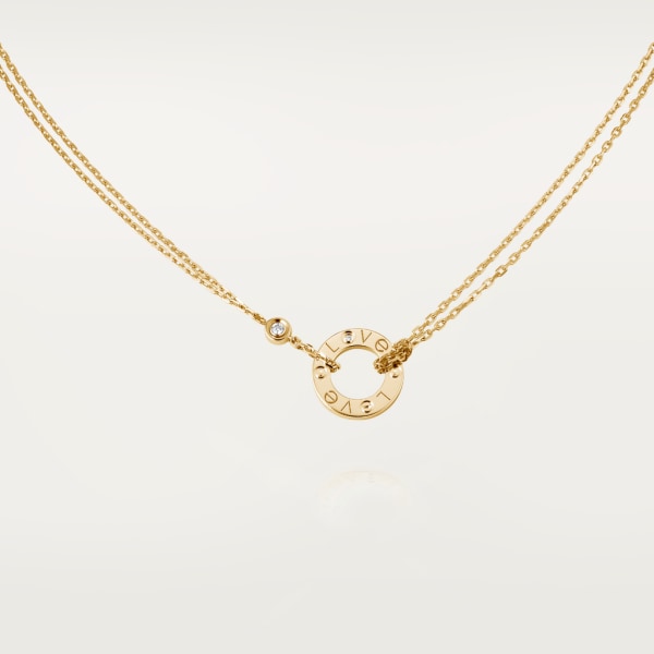 Love necklace, 2 diamonds Yellow gold, diamonds