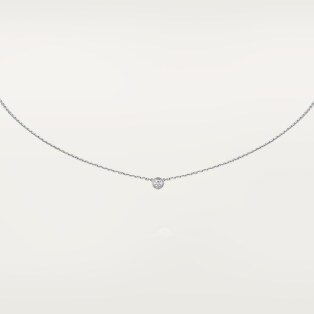 Cartier d'Amour吊坠项链，镶嵌圆形明亮式切割钻石，迷你款 白金，钻石