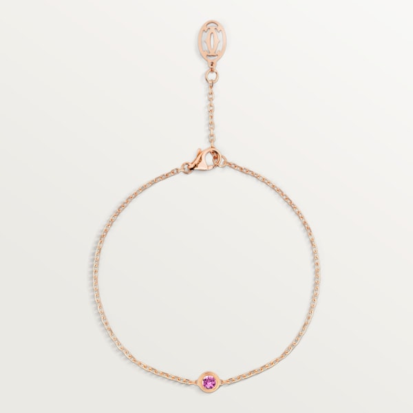 Cartier d'Amour手链 玫瑰金，粉色蓝宝石