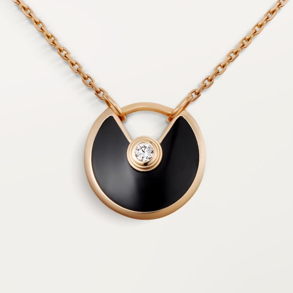 Amulette de Cartier项链，超小号款 玫瑰金，缟玛瑙，钻石