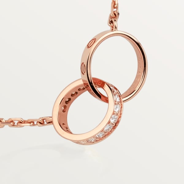 Love necklace, diamonds Rose gold, diamonds