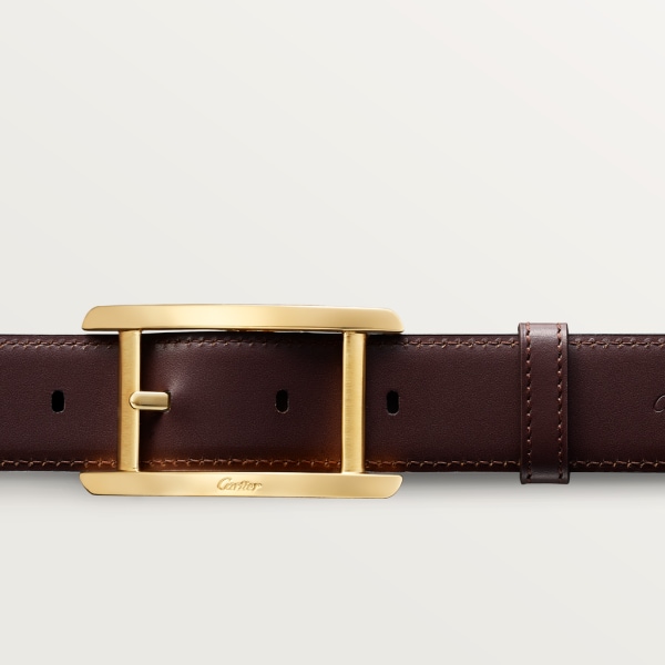 Belt, Tank de Cartier Black cowhide, golden-finish buckle