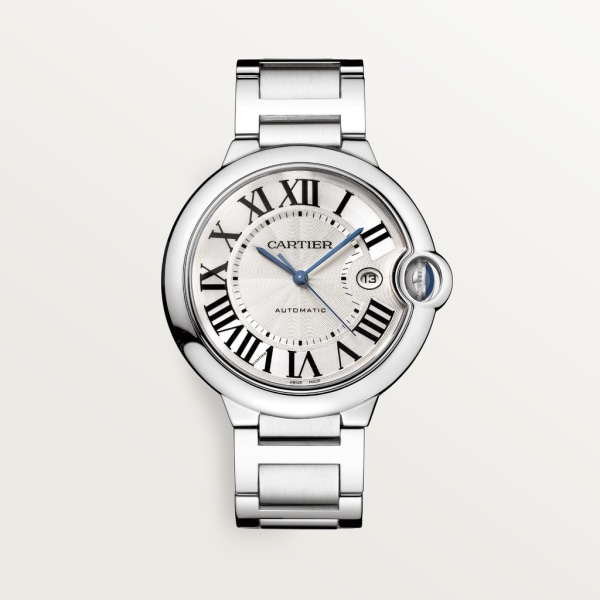 Ballon Bleu de Cartier watch 42 mm, mechanical movement with automatic winding, steel