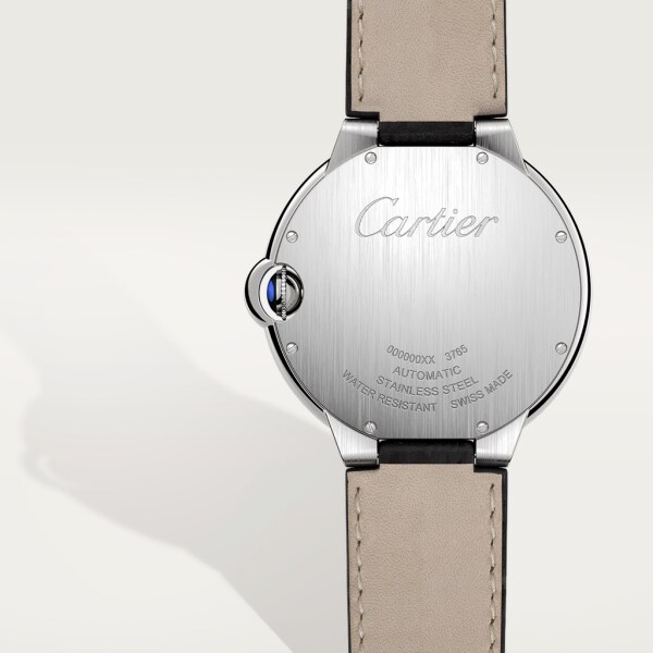 Ballon Bleu de Cartier watch 42 mm, steel, leather