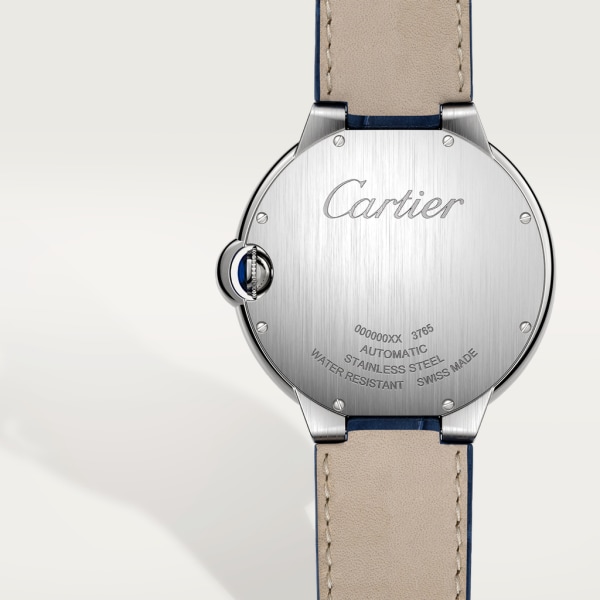 Ballon Bleu de Cartier watch 42 mm, steel, leather