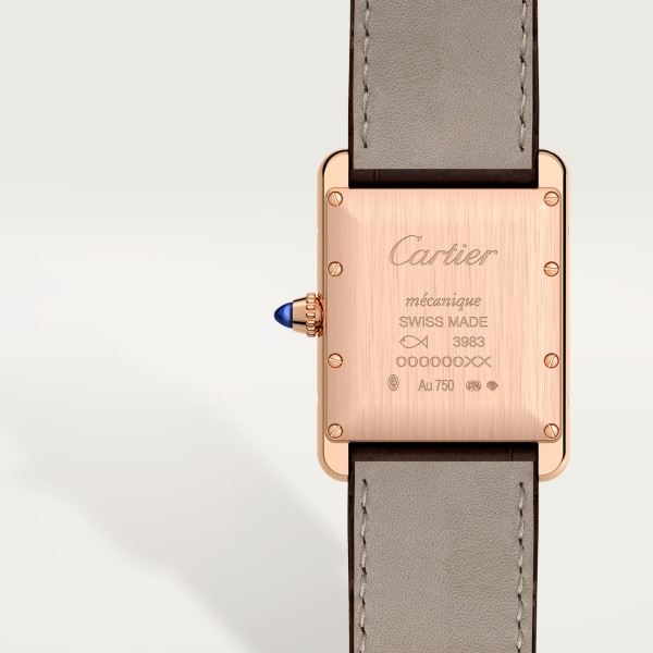 Tank Louis Cartier腕表 大号表款，手动上链机械机芯，18K玫瑰金，皮表带