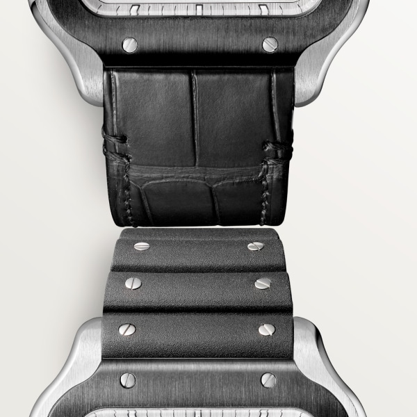 Santos de Cartier计时码表 超大号表款，自动机芯，精钢，ADLC碳镀层（非晶体类金刚石碳镀层），可替换式橡胶表带与皮表带