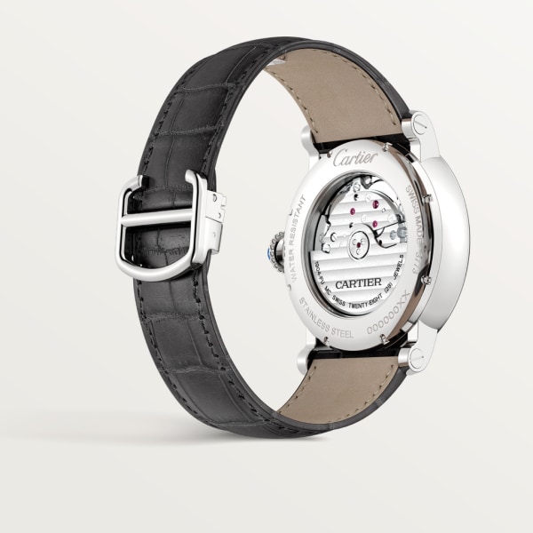Rotonde de Cartier大日历逆跳指示双时区昼夜显示腕表 42毫米表款，自动机芯，精钢，皮表带