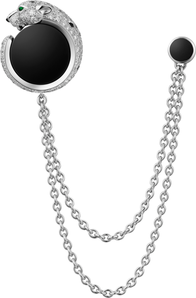 Panthère de Cartier卡地亚猎豹系列口袋珠宝镀铑白金，钻石，祖母绿，缟玛瑙
