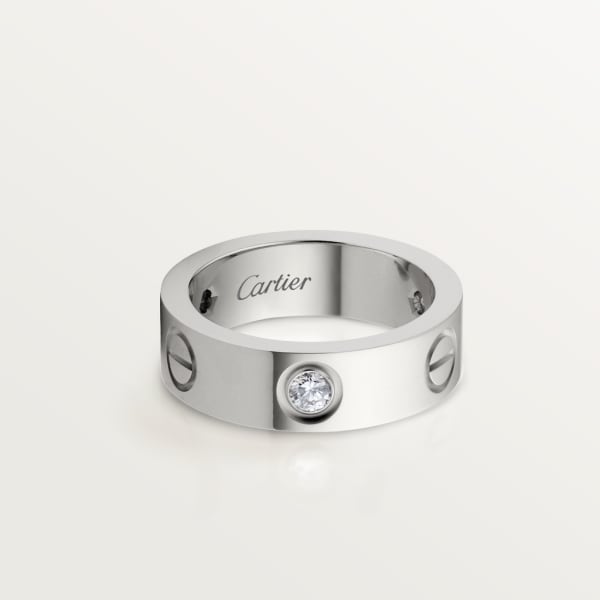 Love ring, 3 diamonds White gold, diamonds