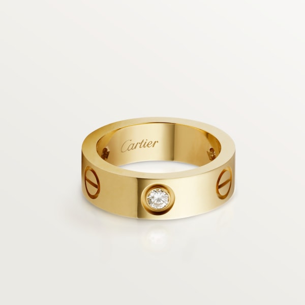 Love ring, 3 diamonds Yellow gold, diamonds