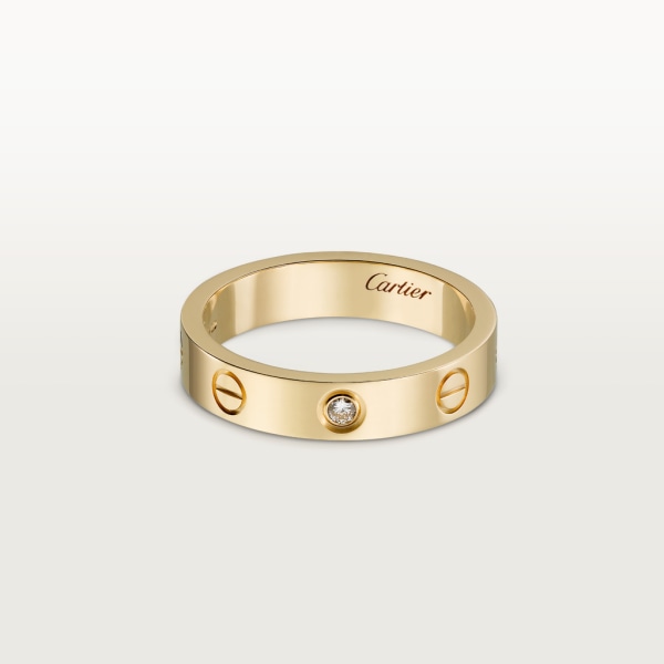 Love wedding band, 1 diamond Yellow gold, diamond