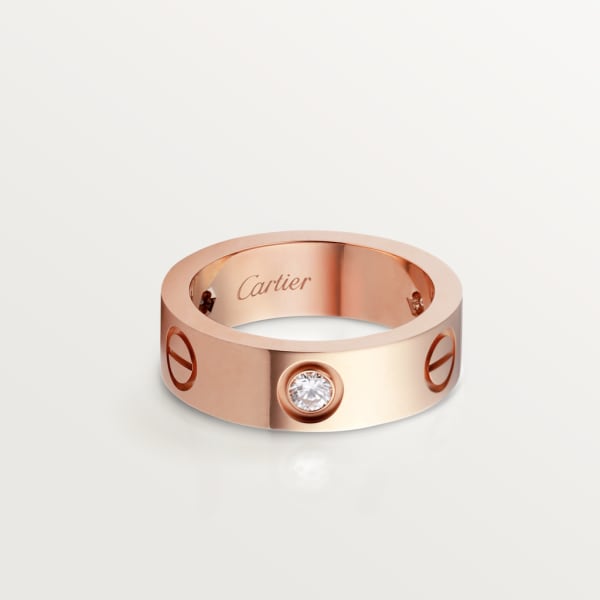 Love ring, 3 diamonds Rose gold, diamonds