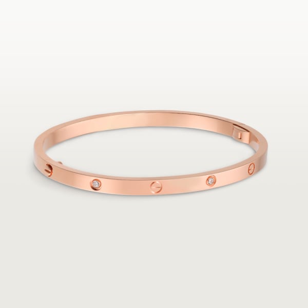 Love bracelet, small model, 6 diamonds Rose gold, diamonds