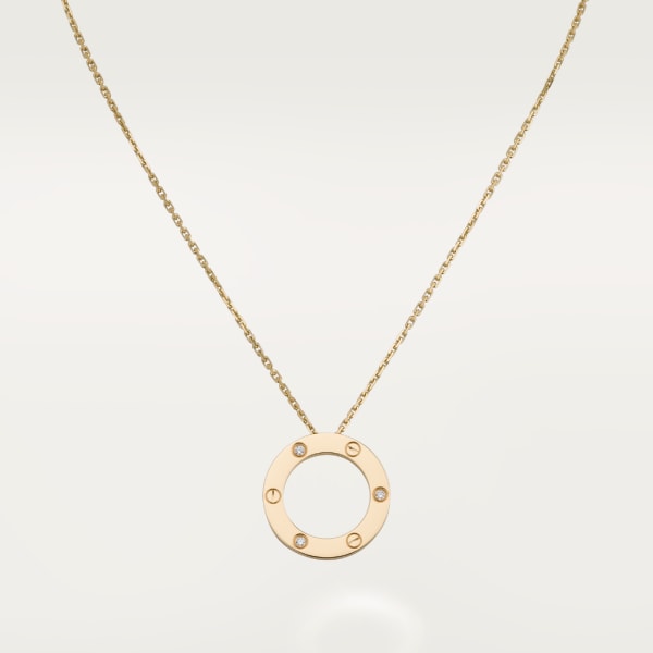 Love necklace, 3 diamonds Yellow gold, diamonds