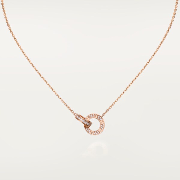 Love necklace Rose gold, diamonds