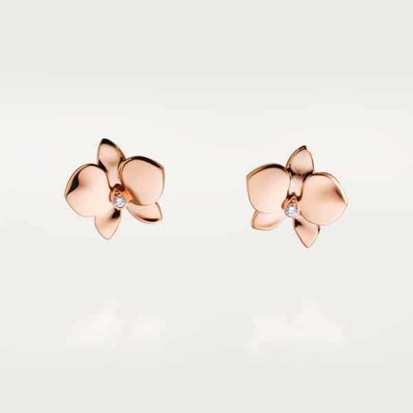Caresse d’Orchidées par Cartier耳环 玫瑰金，钻石