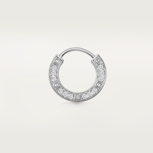 LOVE single hoop earring, paved - White gold, diamond - CRB8301424