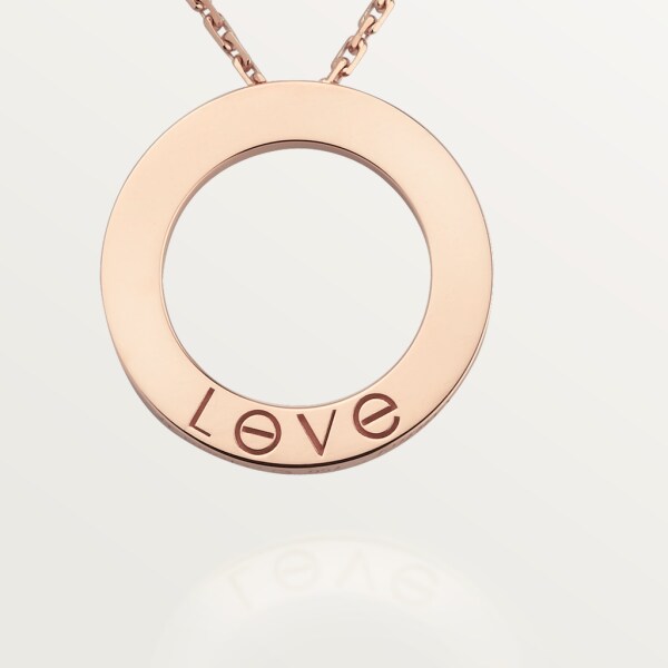 Love necklace, 3 diamonds Rose gold, diamonds