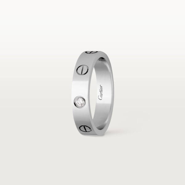 Love wedding band, 1 diamond White gold, diamond