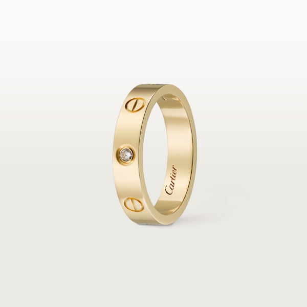 Love wedding band, 1 diamond Yellow gold, diamond