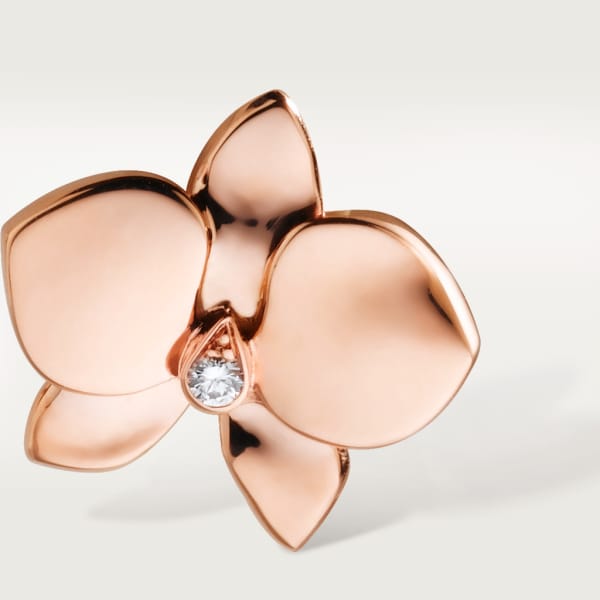 Caresse d’Orchidées par Cartier earrings Rose gold, diamonds