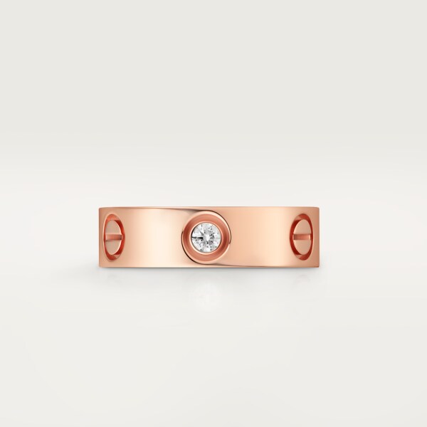 Love ring, 3 diamonds Rose gold, diamonds