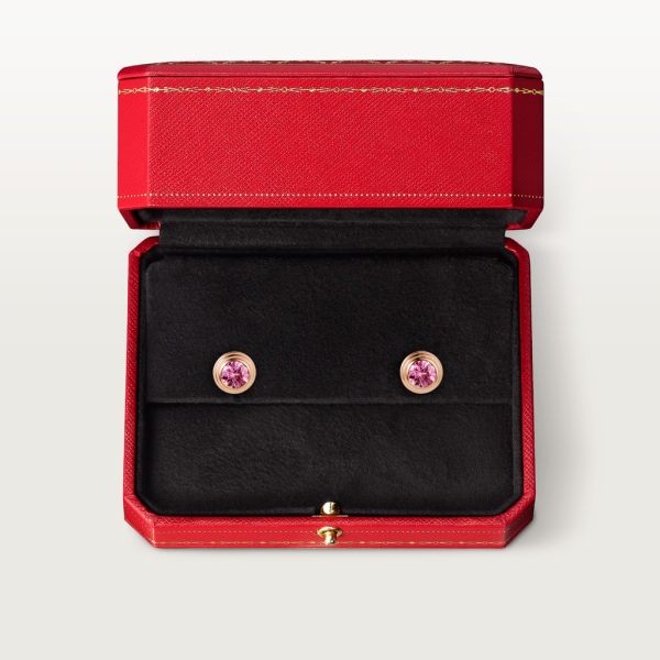 Cartier d'Amour 耳环 玫瑰金，粉色蓝宝石