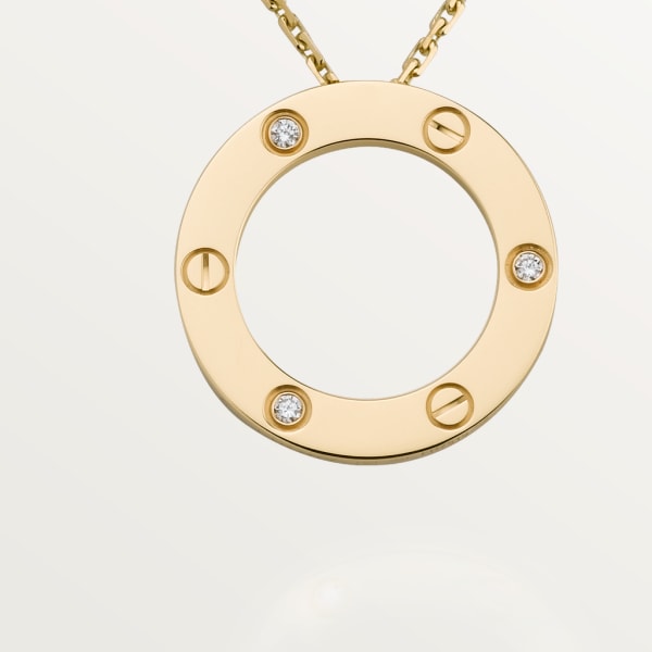 Love necklace, 3 diamonds Yellow gold, diamonds