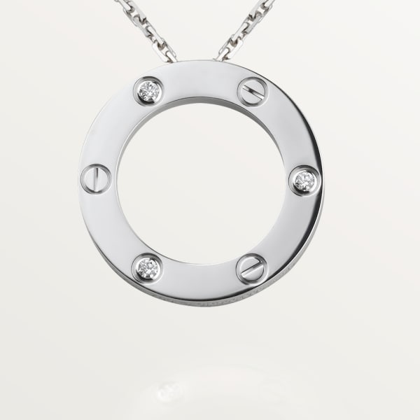 Love necklace, 3 diamonds White gold, diamonds