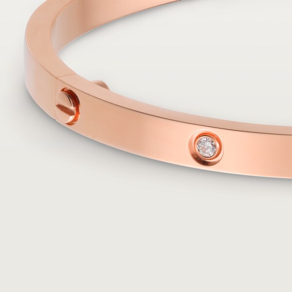 Love bracelet, small model, 6 diamonds Rose gold, diamonds