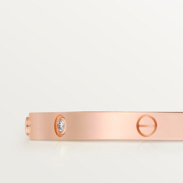 Love bracelet, small model, 6 diamonds Rose gold, diamonds